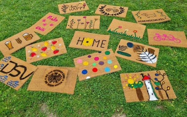 Kreativzeit im Gartenschaupark: Fußmatten gestalten