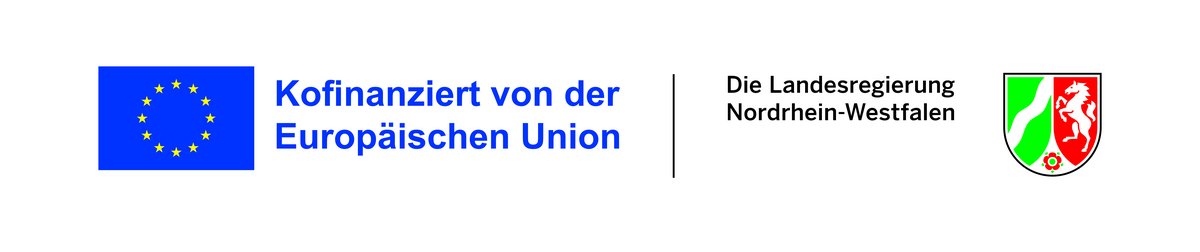 Die Logos von EU und Landesregierung kombiniert.