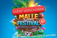 Plakat zum Malle-Rietberg-Festival mit Hinweis auf die Terminverschiebung.